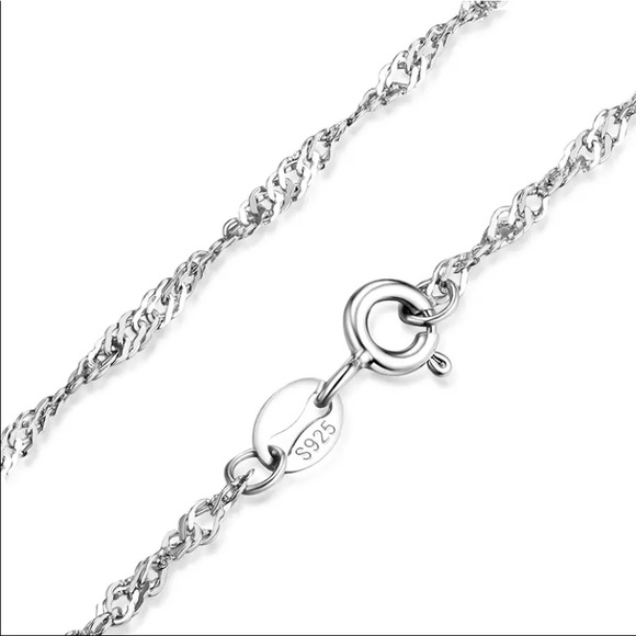 Anthropologie 925 Silver Sparkling Clavicle Chain Choker Necklace - Picture 5 of 16